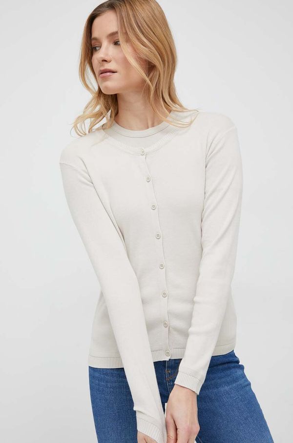 United Colors of Benetton Pamučni kardigan United Colors of Benetton za žene, boja: bež, lagani