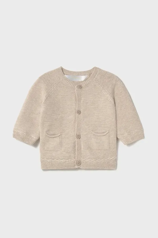Mayoral Newborn Pamučni kardigan za bebe Mayoral Newborn boja: bež, lagani, 1393