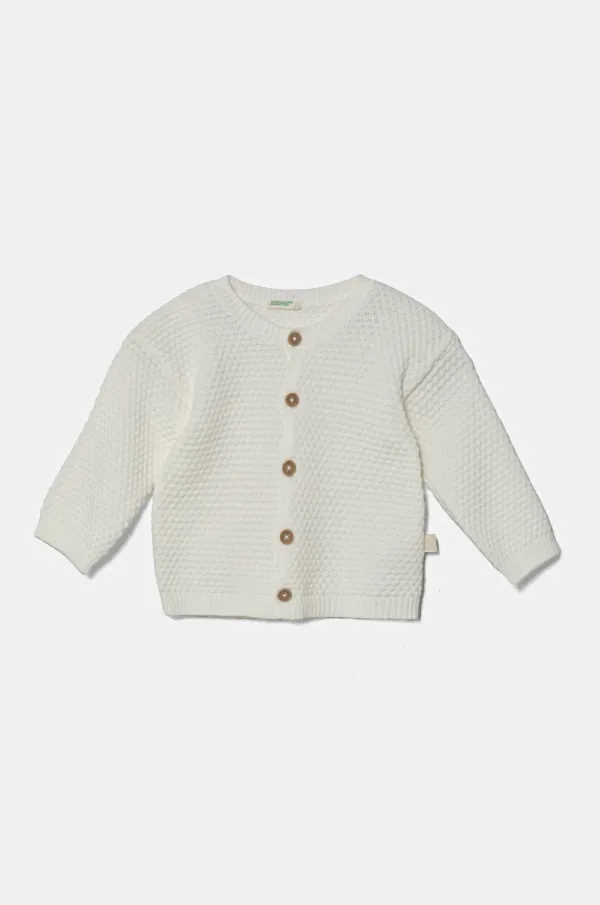United Colors of Benetton Pamučni kardigan za bebe United Colors of Benetton boja: bež, lagani, 1294A500Y