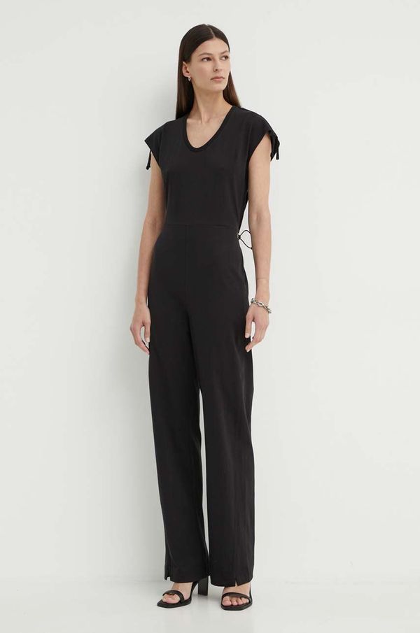 G-Star Raw Pamučni kominezon G-Star Raw boja: crna, pamučni, s okruglim izrezom, D24575-B771