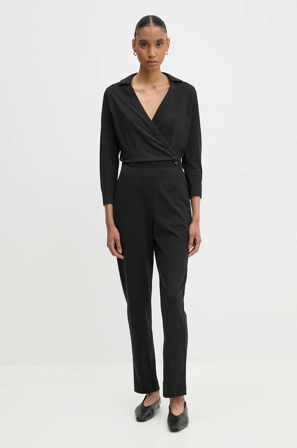 G-Star Raw Pamučni kominezon G-Star Raw boja: crna, pamučni, s v izrezom, D25024-B771