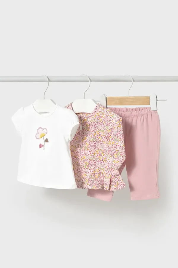 Mayoral Newborn Pamučni komplet trenirke za bebe Mayoral Newborn boja: ružičasta, 1854