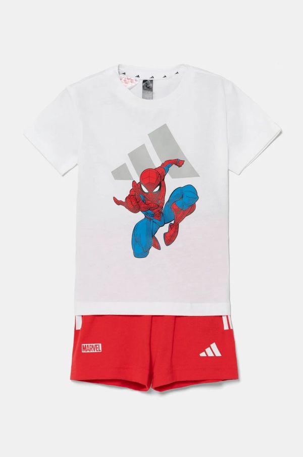 adidas Pamučni komplet za bebe adidas MRVL boja: crvena, JF3629