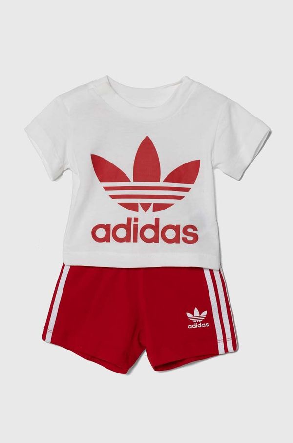 adidas Originals Pamučni komplet za bebe adidas Originals boja: crvena