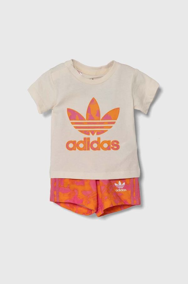 adidas Originals Pamučni komplet za bebe adidas Originals boja: narančasta