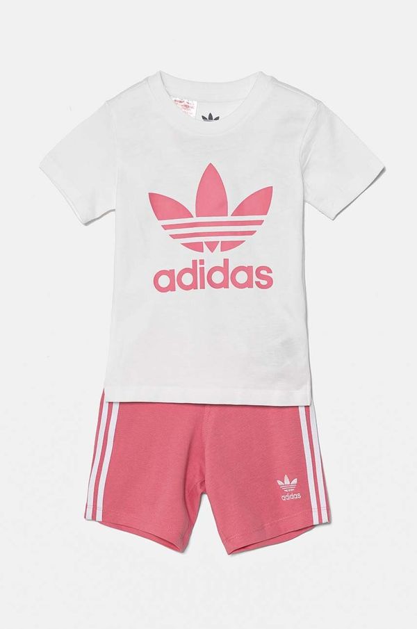 adidas Originals Pamučni komplet za bebe adidas Originals SHORT TEE SET boja: ružičasta, JE0523