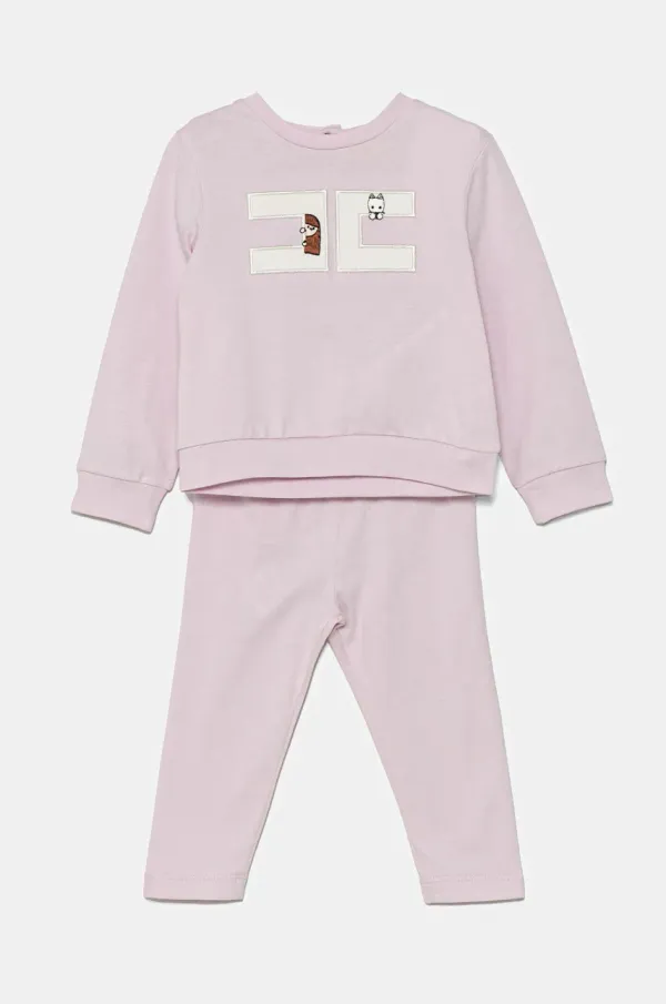 Elisabetta Franchi Pamučni komplet za bebe Elisabetta Franchi boja: ružičasta, ENCD097.0.JF054