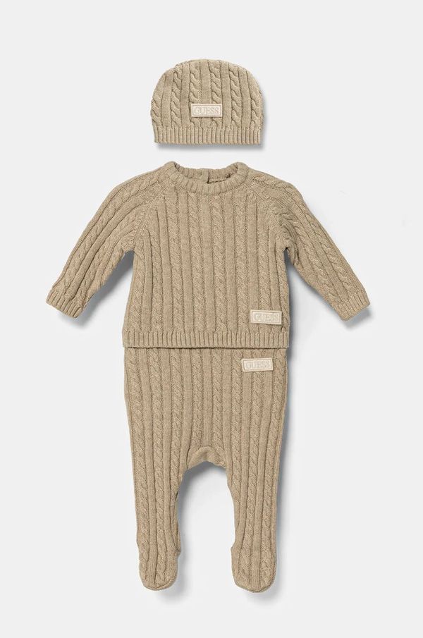Guess Pamučni komplet za bebe Guess boja: bež, P4BG13 Z3IV1