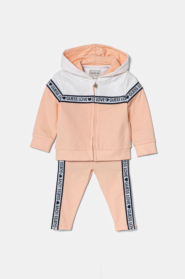 Guess Pamučni komplet za bebe Guess boja: ružičasta, A5RG07 KA6R4