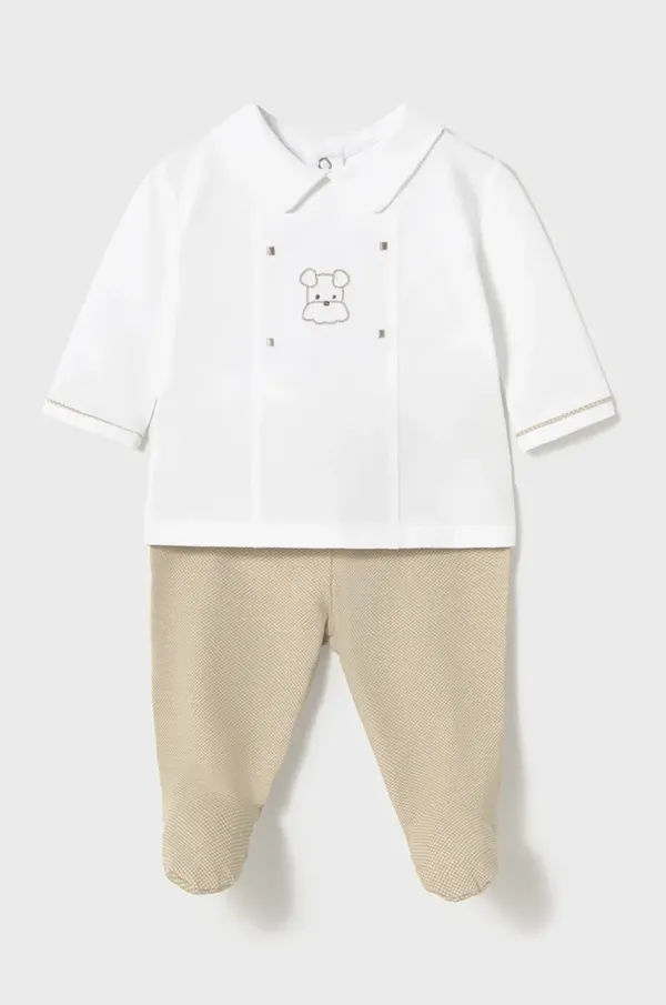 Mayoral Newborn Pamučni komplet za bebe Mayoral Newborn boja: bež, 1558