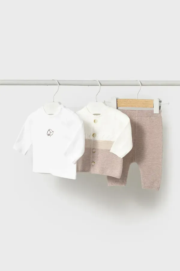 Mayoral Newborn Pamučni komplet za bebe Mayoral Newborn boja: bež, 1560