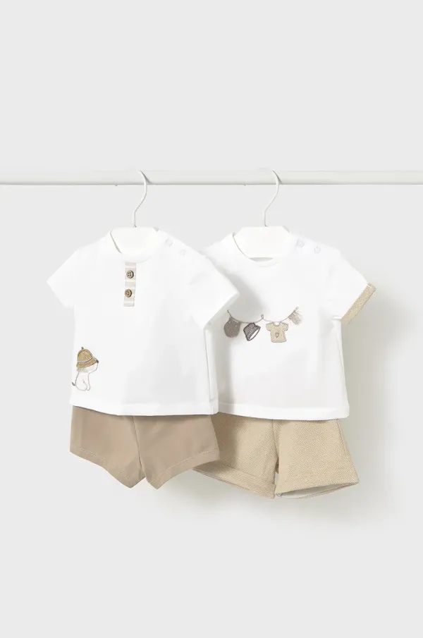 Mayoral Newborn Pamučni komplet za bebe Mayoral Newborn boja: bež, 1610