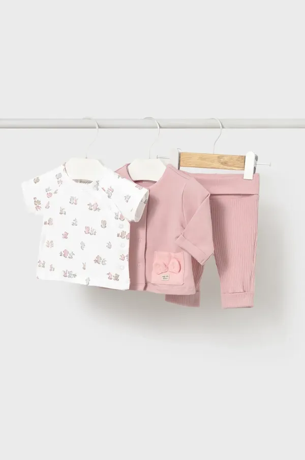 Mayoral Newborn Pamučni komplet za bebe Mayoral Newborn boja: ružičasta, 1877