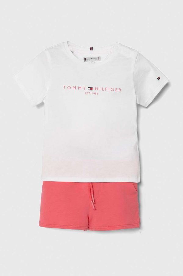 Tommy Hilfiger Pamučni komplet za bebe Tommy Hilfiger boja: ružičasta