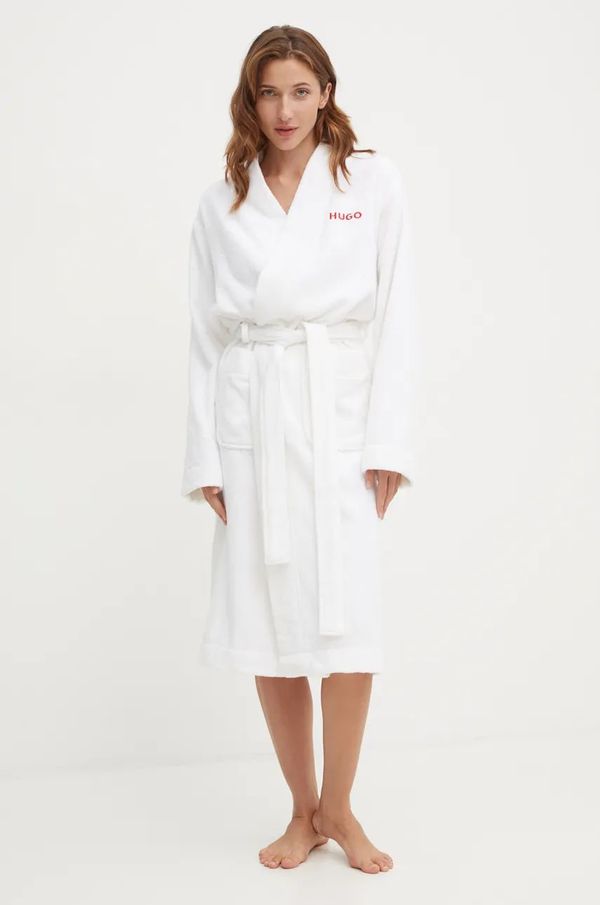 HUGO Pamučni kućni orgtač HUGO boja: bijela, 50502745