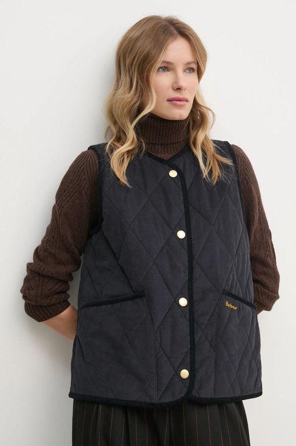 Barbour Pamučni prsluk Barbour boja: tamno plava, za prijelazno razdoblje, LGI0192NY91