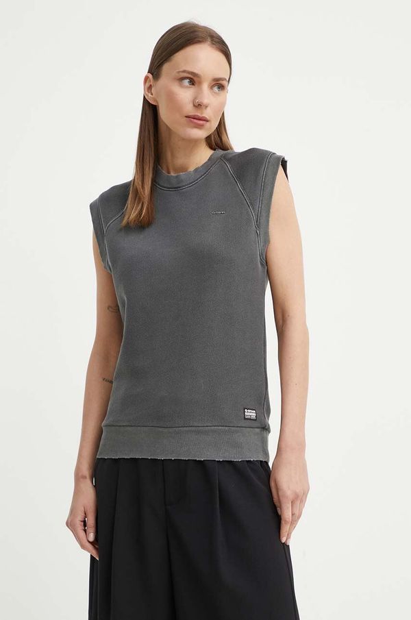 G-Star Raw Pamučni prsluk G-Star Raw boja: siva, bez uzorka, D24581-D575