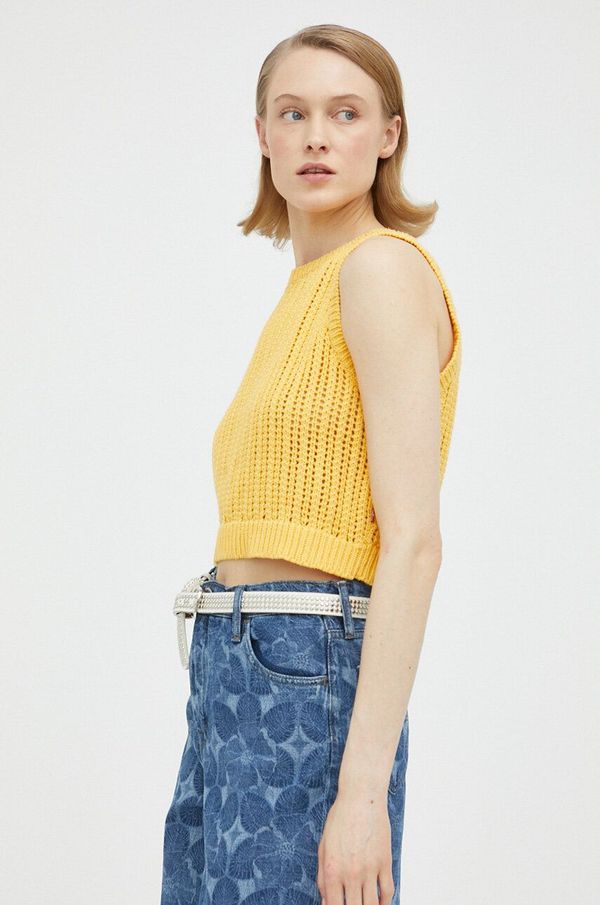 Levi's Pamučni prsluk Levi's boja: žuta