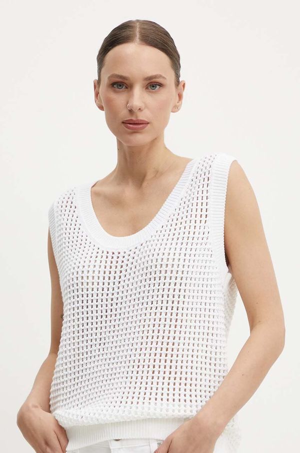 United Colors of Benetton Pamučni prsluk United Colors of Benetton boja: bijela