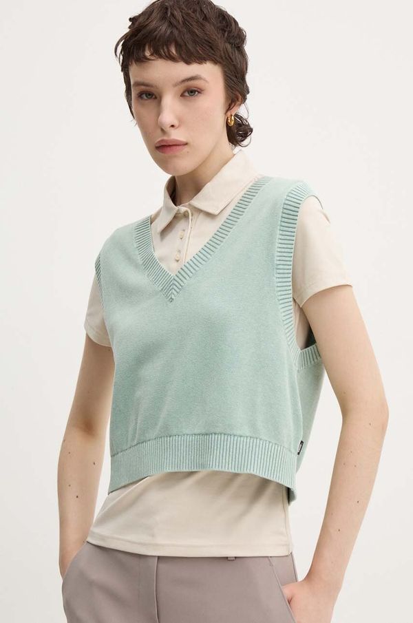 Vans Pamučni prsluk Vans boja: zelena, lagani, VN000HQ3M8I1