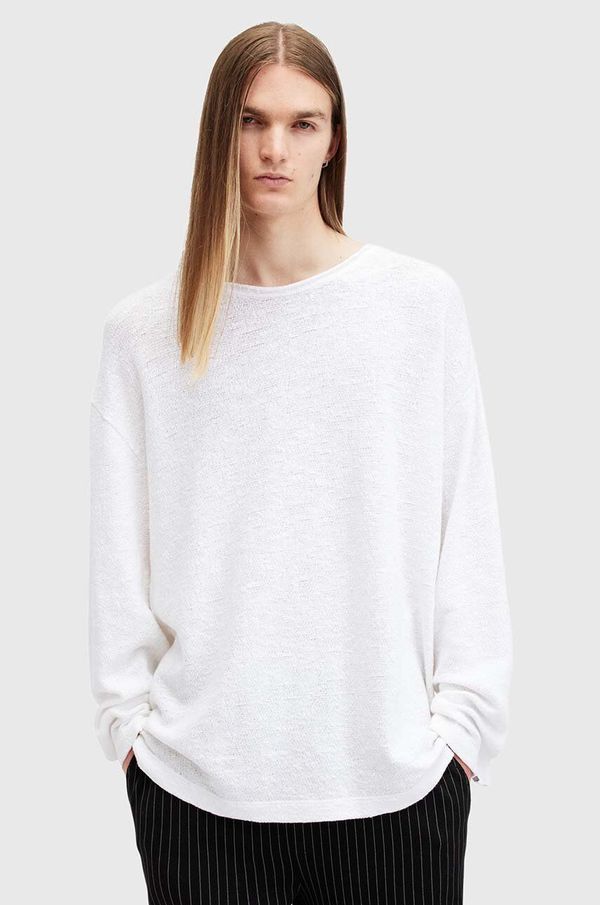 AllSaints Pamučni pulover AllSaints SEARS LS CREW boja: bijela, M003JB
