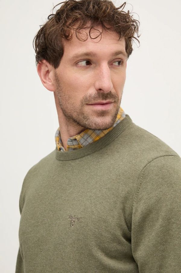 Barbour Pamučni pulover Barbour boja: zelena, lagani, MKN0932GN68