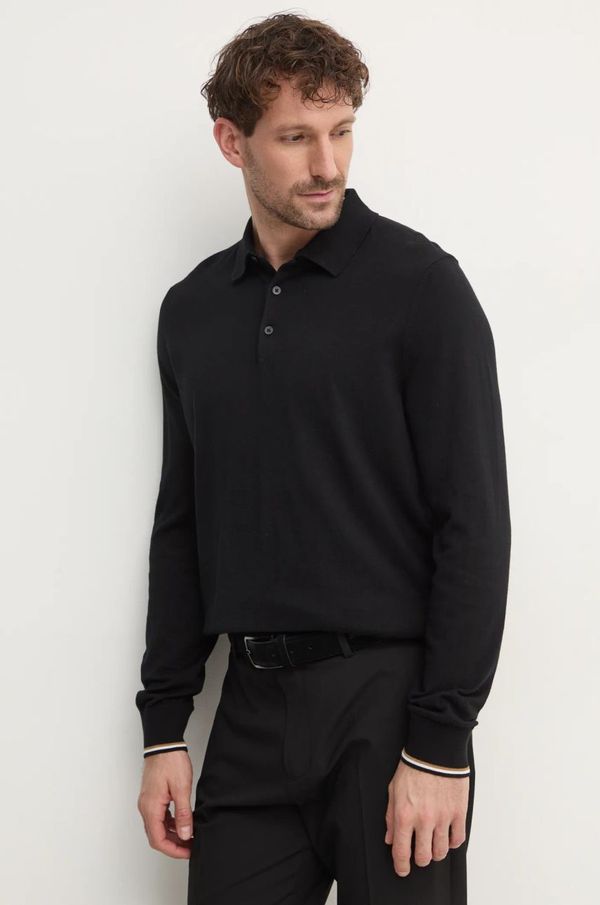 Boss Pamučni pulover BOSS boja: crna, lagani, 50506025