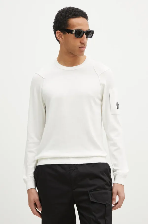 C.P. Company Pamučni pulover C.P. Company boja: bež, lagani, 18CMKN026A004037A