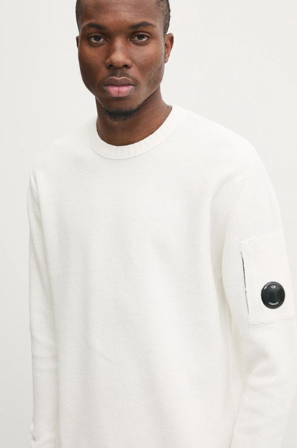 C.P. Company Pamučni pulover C.P. Company boja: bijela, 17CMKN086A005558G