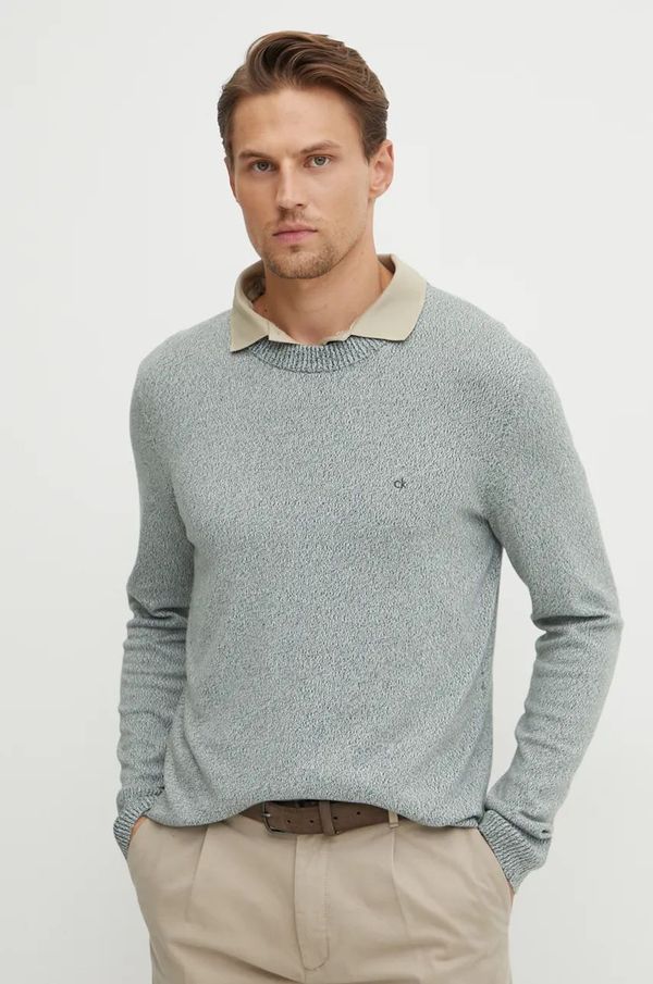 Calvin Klein Pamučni pulover Calvin Klein boja: zelena, K10K113419