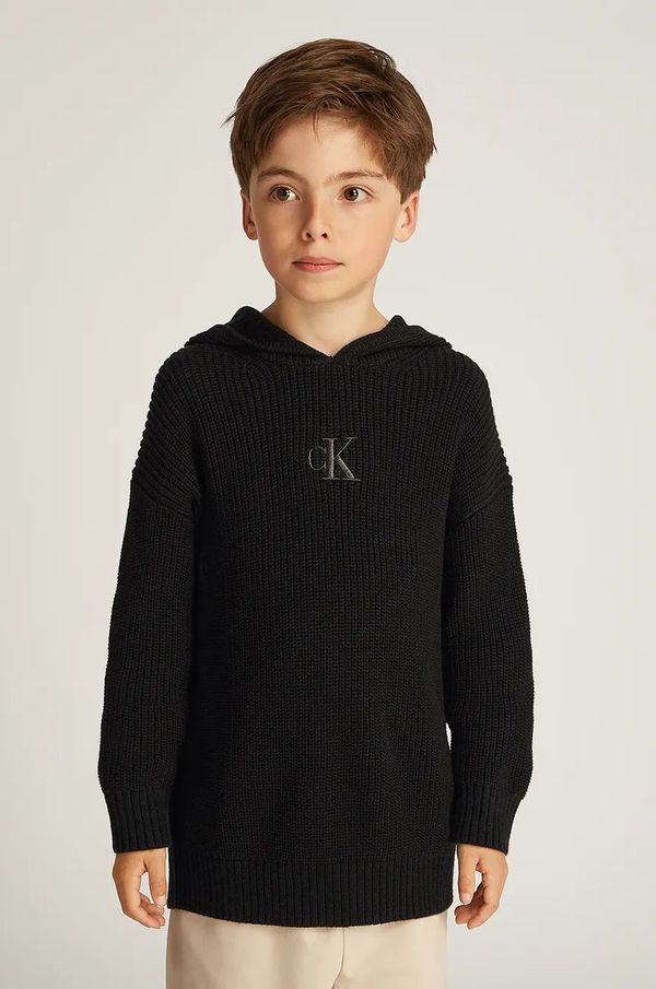 Calvin Klein Jeans Pamučni pulover Calvin Klein Jeans boja: crna, IB0IB02413