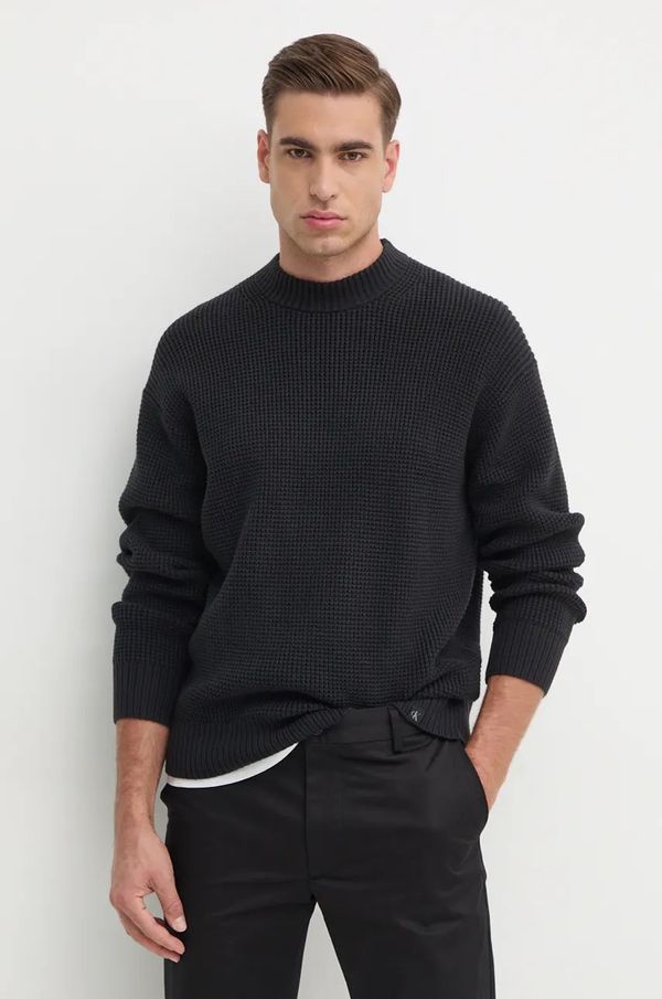 Calvin Klein Jeans Pamučni pulover Calvin Klein Jeans boja: crna, lagani, J30J326200