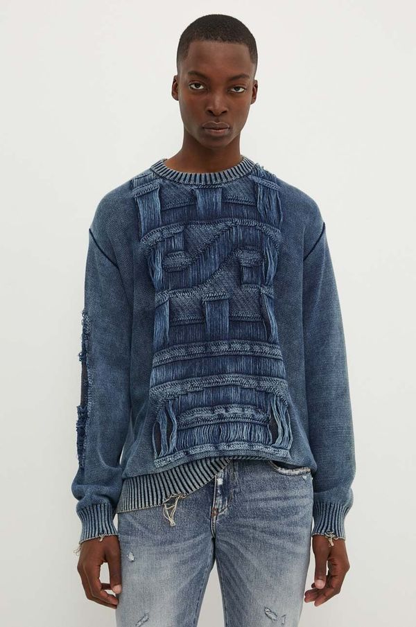 Diesel Pamučni pulover Diesel K-ROTTISSIMO boja: tamno plava, A15478.0AJCZ