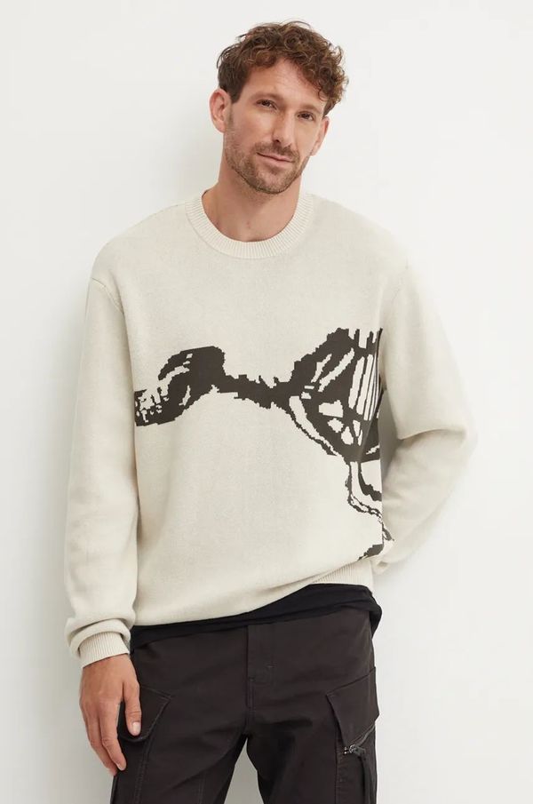 G-Star Raw Pamučni pulover G-Star Raw boja: bež, D25048-D488