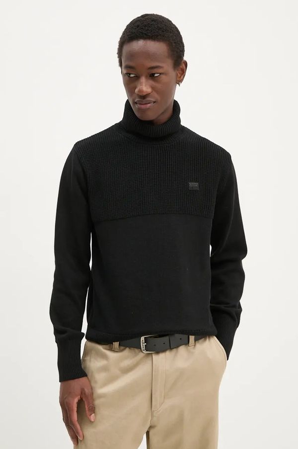 G-Star Raw Pamučni pulover G-Star Raw boja: crna, s dolčevitom, D25151-C868