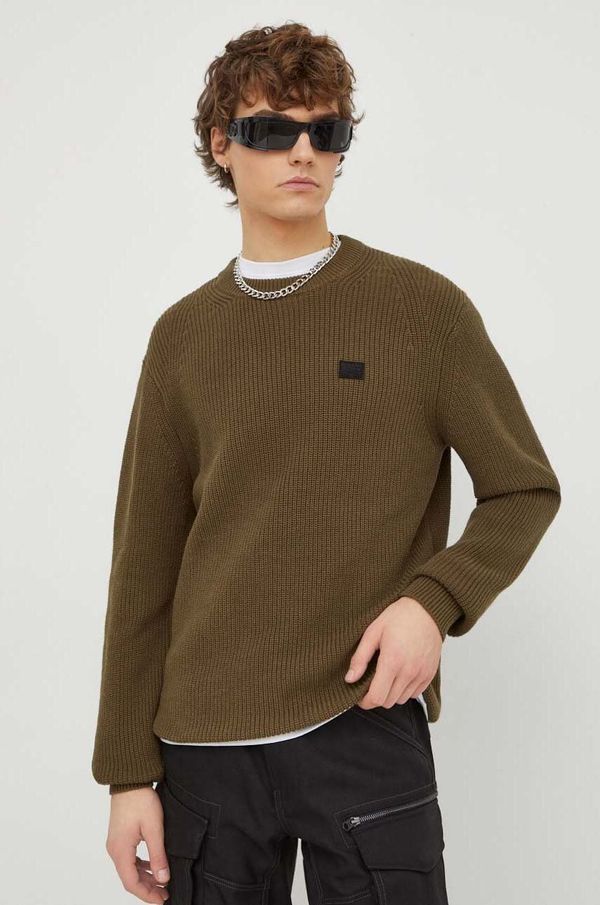 G-Star Raw Pamučni pulover G-Star Raw boja: zelena