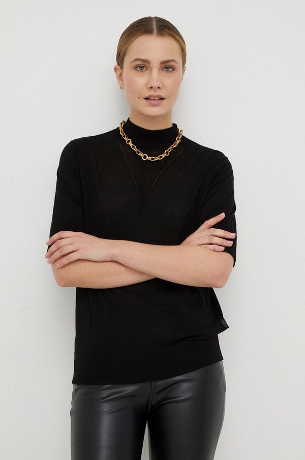 G-Star Raw Pamučni pulover G-Star Raw za žene, boja: crna, lagani, s dolčevitom