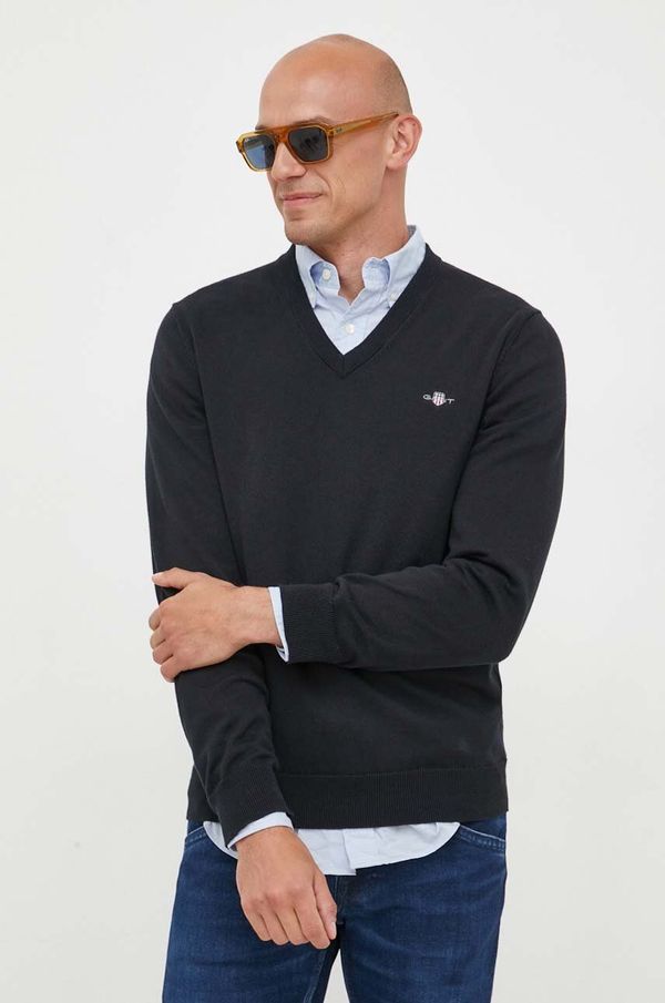 Gant Pamučni pulover Gant boja: crna, lagani