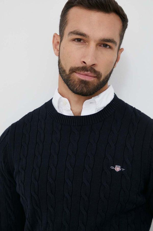 Gant Pamučni pulover Gant boja: tamno plava, lagani