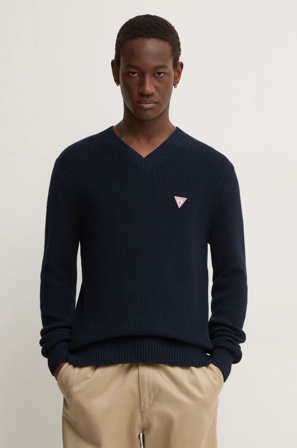 Guess Jeans Pamučni pulover Guess Jeans boja: tamno plava, M4BR33 Z3HM1