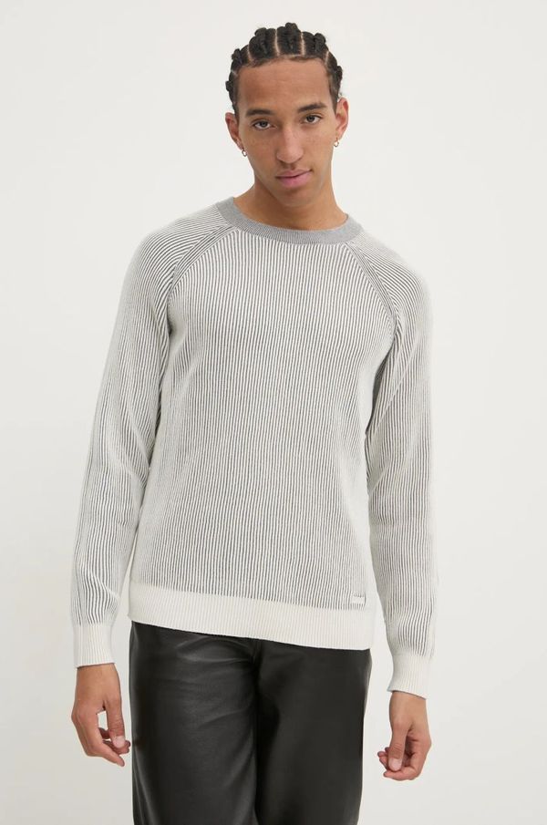 Hugo Pamučni pulover HUGO boja: bež, 50531799