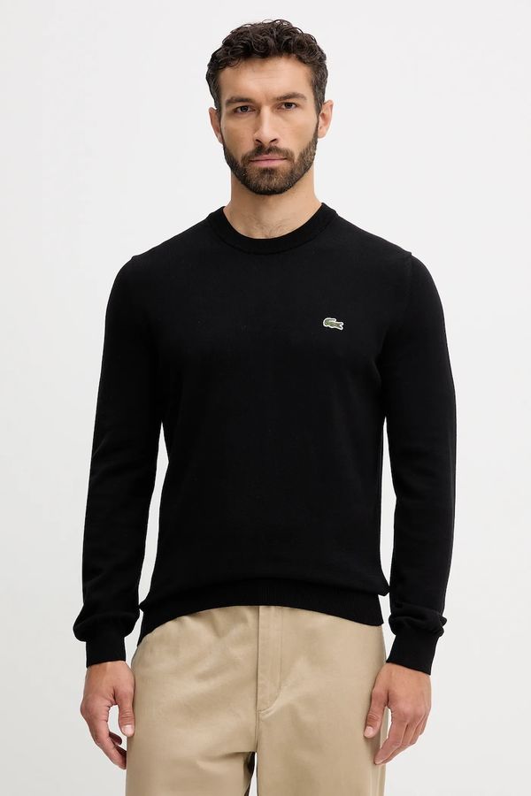 Lacoste Pamučni pulover Lacoste boja: crna, lagani