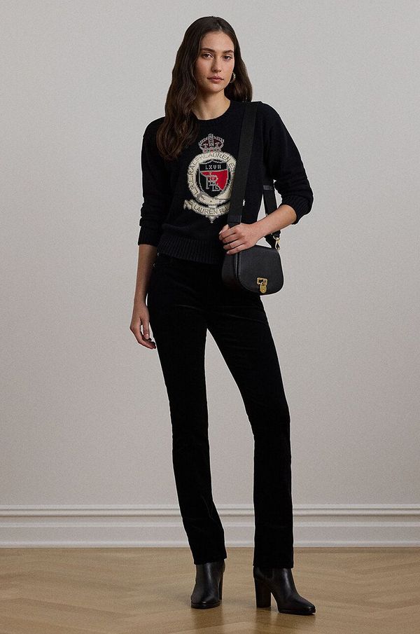 Lauren Ralph Lauren Pamučni pulover Lauren Ralph Lauren boja: crna, 200955737