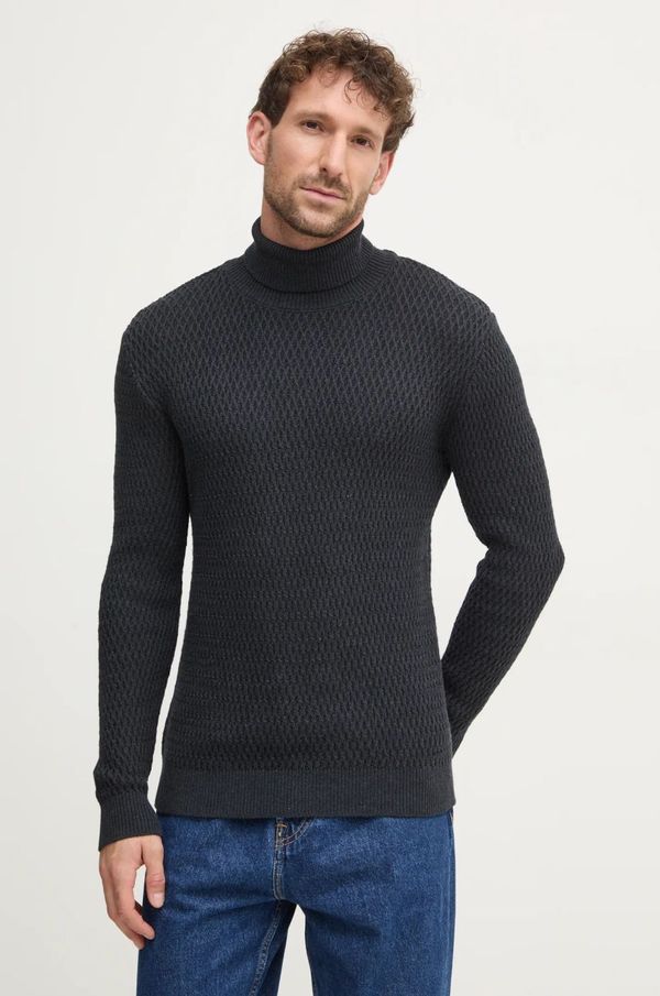 Lindbergh Pamučni pulover Lindbergh boja: tamno plava, s dolčevitom, 30-804052A