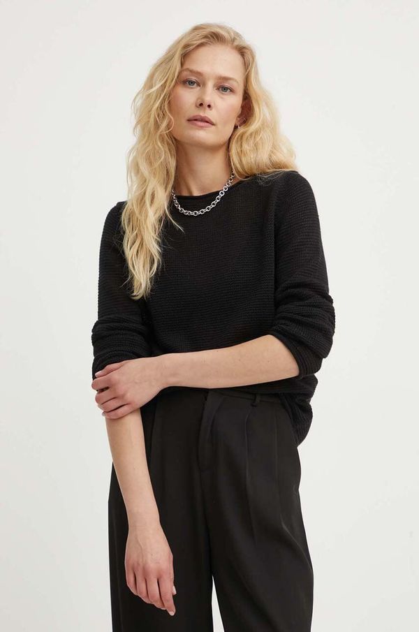 Marc O'Polo Pamučni pulover Marc O'Polo boja: crna, lagani, 406605960447