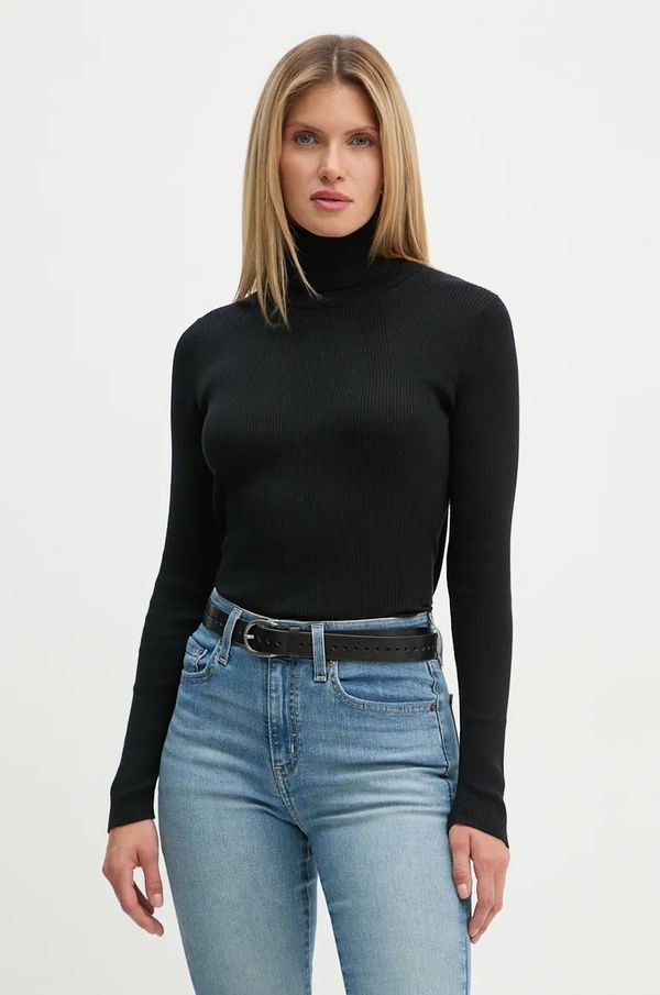 Marc O'Polo Pamučni pulover Marc O'Polo boja: crna, lagani, s dolčevitom, 409501460679