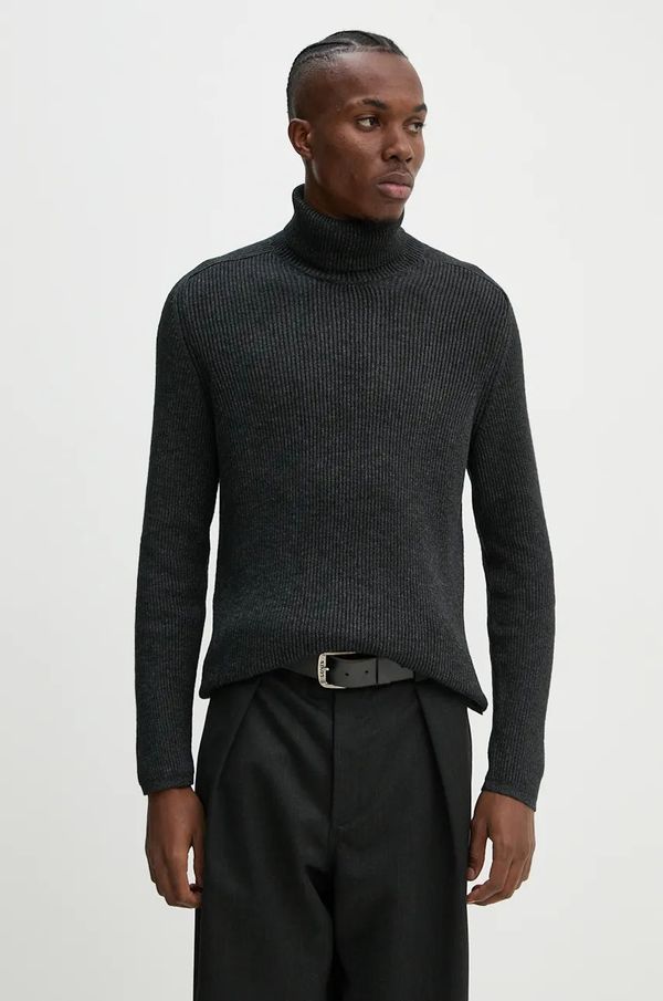 Marc O'Polo Pamučni pulover Marc O'Polo boja: crna, s dolčevitom, 429502160338