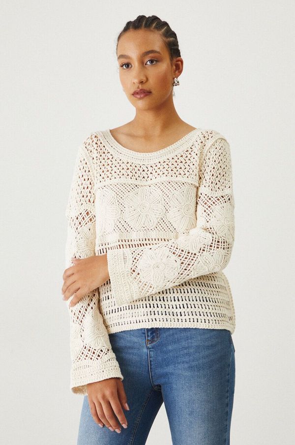 Medicine Pamučni pulover Medicine boja: bež, lagani