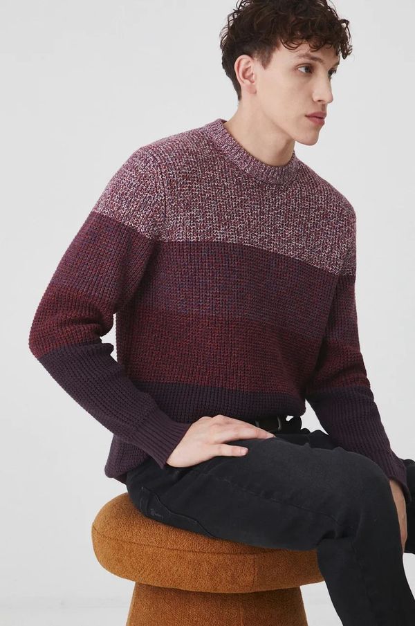 Medicine Pamučni pulover Medicine boja: bordo, topli