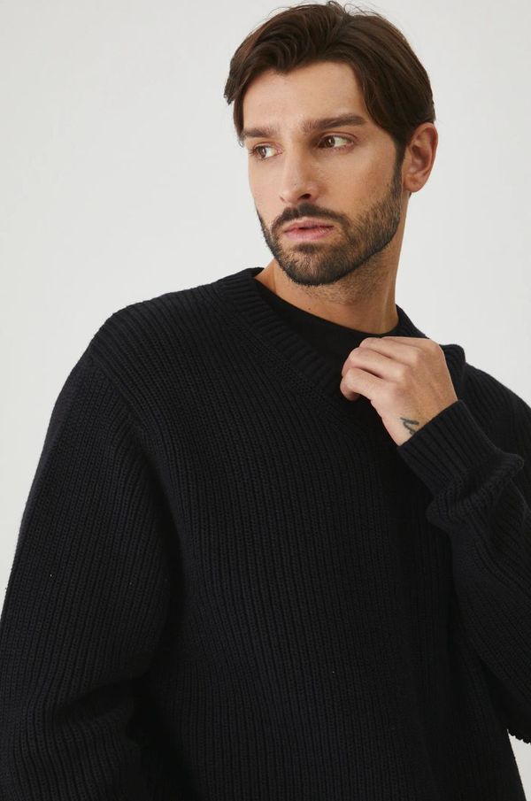 Medicine Pamučni pulover Medicine za muškarce, boja: crna, topli